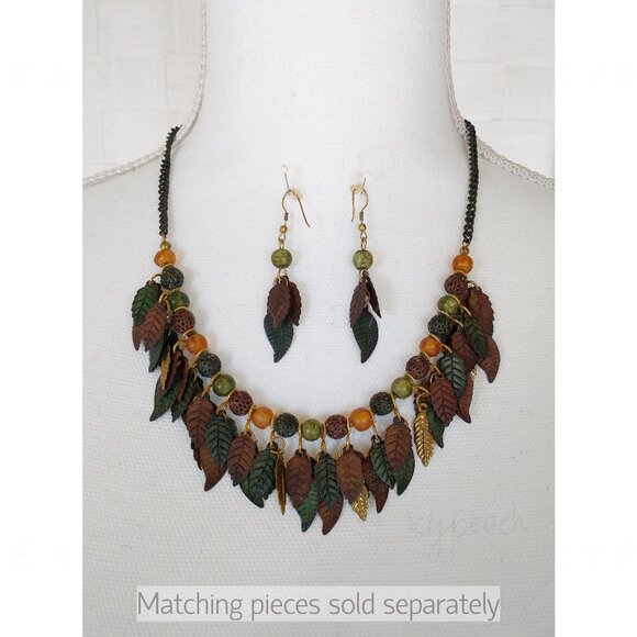 Vintage 90s Mixed Media Necklace Handmade Jewelry Upcycled Retro Cottagecore - Picture 11 of 14